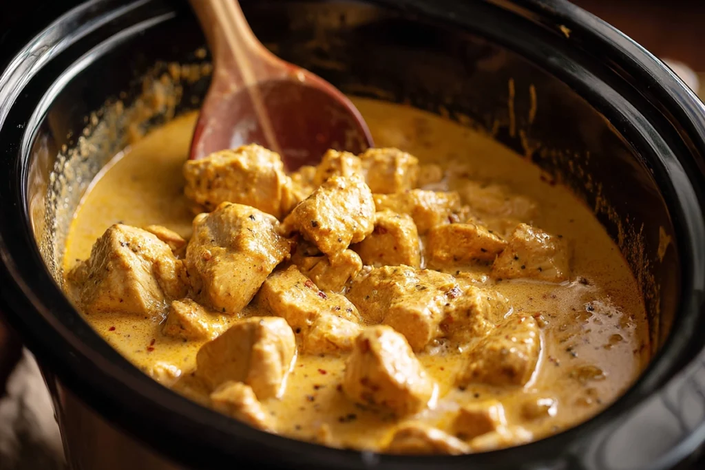 Easy Slow Cooker Satay Chicken Step-by-Step Cooking Process