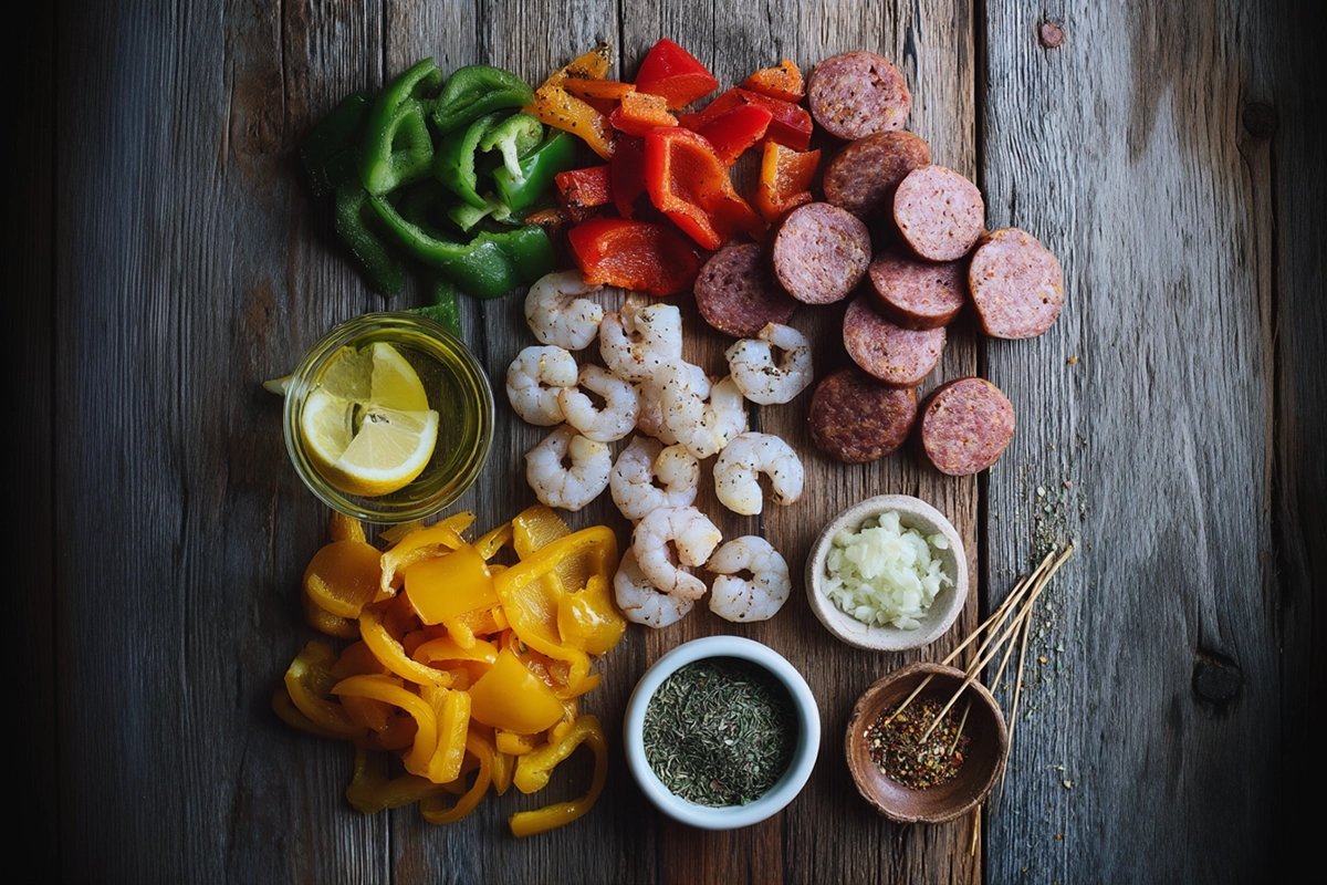 Sausage Grilled Shrimp Kabobs Ingredients
