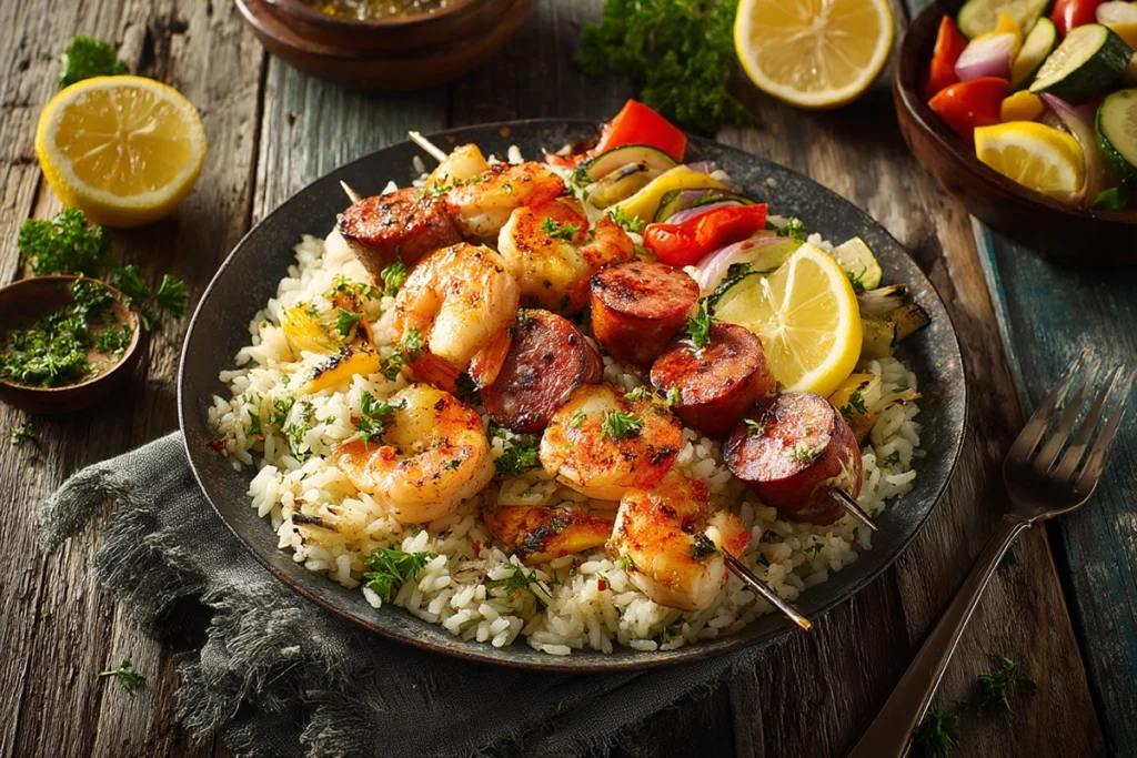 Sausage Grilled Shrimp Kabobs Serving Suggestions