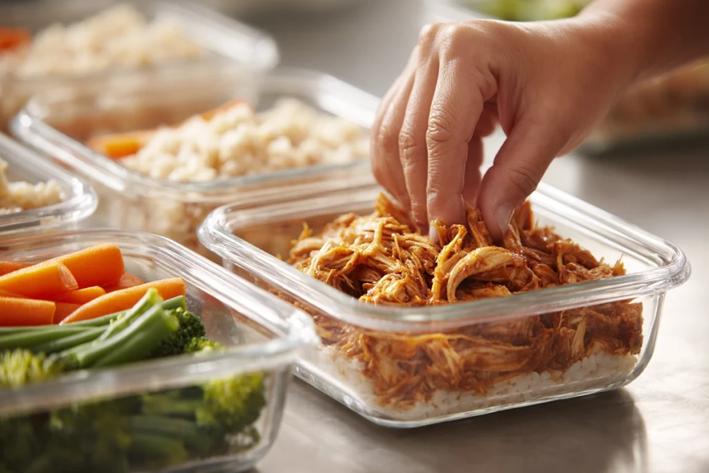 Slow Cooker Bbq Chicken Breast Meal Prep & Storage – Chicken Packed in Containers