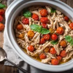 Slow Cooker Chicken with Cherry Tomatoes Basil