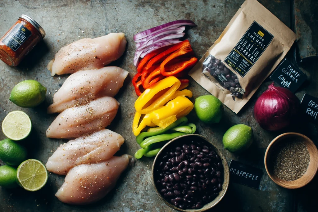 Slow Cooker Fajita Salsa Chicken Ingredients Image