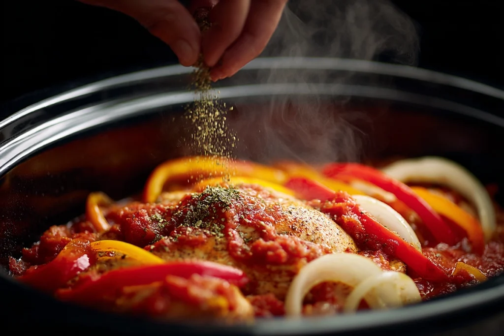 Slow Cooker Fajita Salsa Chicken Step-by-Step Cooking Process