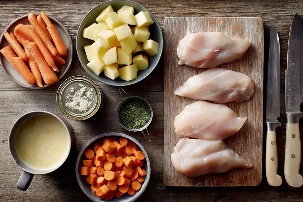 Slow Cooker Ranch Chicken Veggies Ingredients