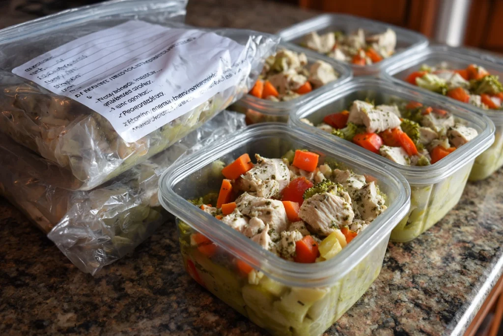 Slow Cooker Ranch Chicken Veggies Storage & Meal Prep