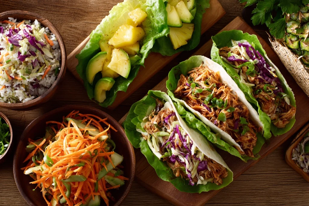 Slow Cooker Tropical Pulled Chicken Serving Suggestions