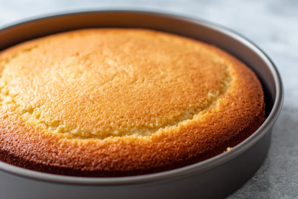 Freshly baked Irresistible Cranberry Pineapple Upside Down Cake before flipping