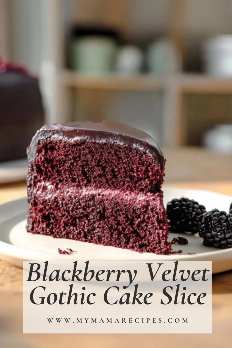 Blackberry Velvet Gothic Cake with rich ganache and berry filling
