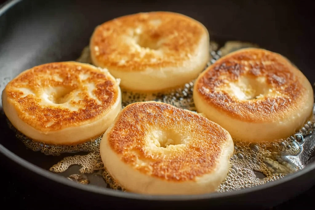 butter toasted bagels for steak egg and cheese bagel sandwich