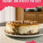 Butterscotch Pecan Cheesecake with creamy filling and nut topping