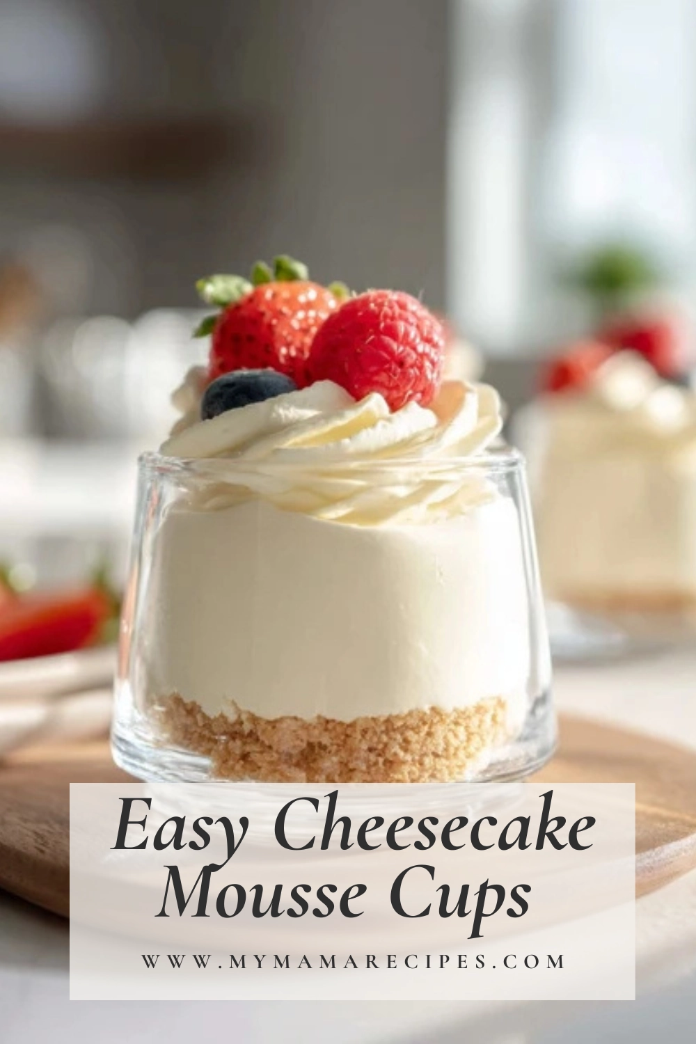 Cheesecake mousse cups easy no bake dessert with graham cracker crust