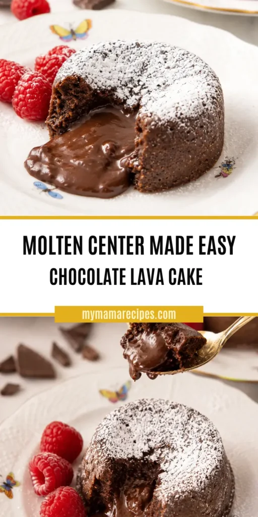 Chocolate Lava Cake with a Soft Molten Center 9 Chocolate lava cake recipe with a soft molten center and fresh berries