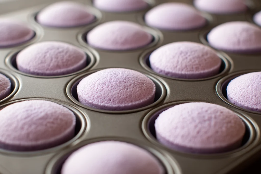 Mini Blackberry Lavender Cheesecakes cooling after baking