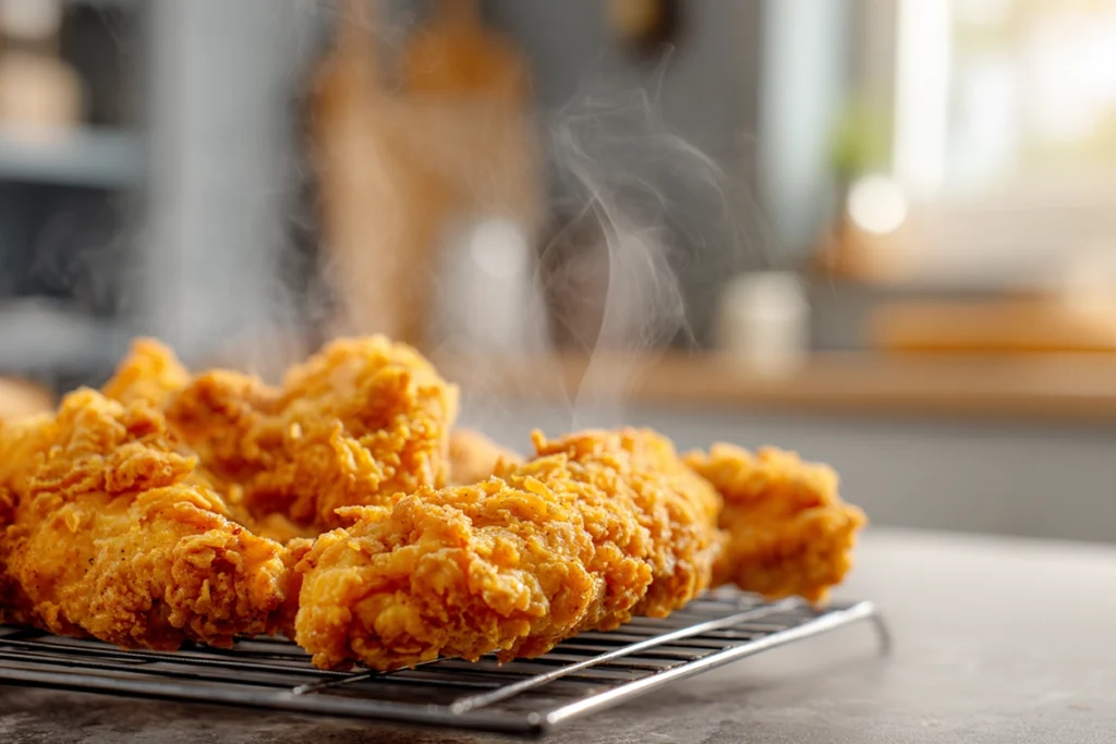 Air-fried crispy chicken for Crispy Chicken Ranch Snack Wrap