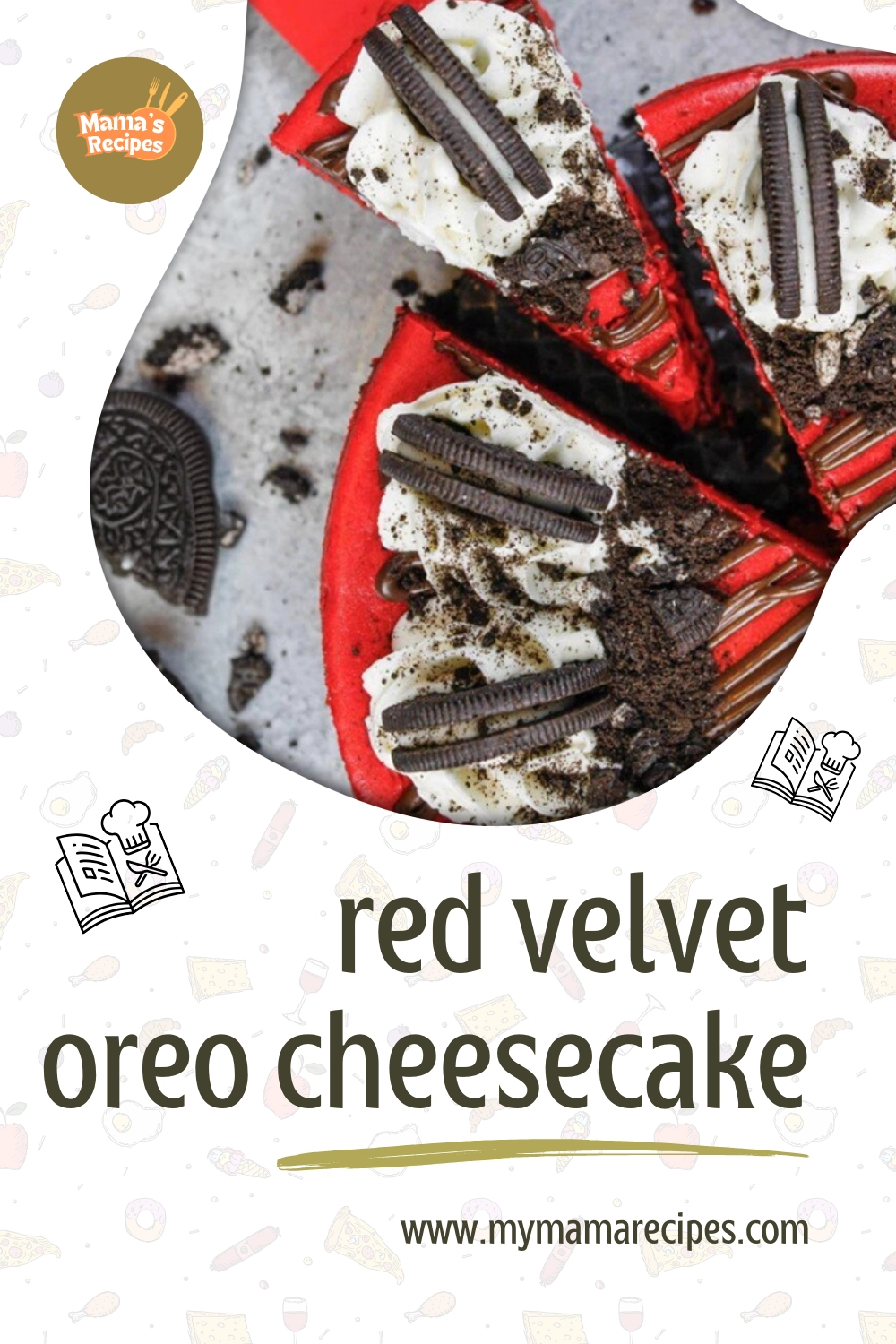 Heavenly Red Velvet Oreo Cheesecake with Oreo crust