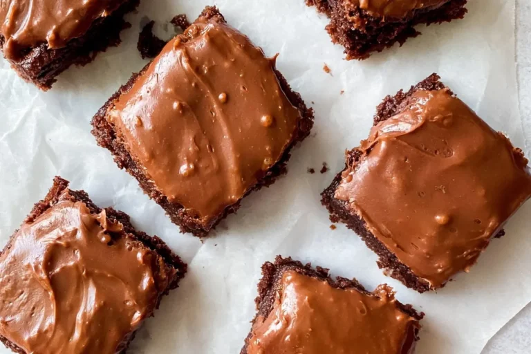Lunch Lady Brownies with Warm Chocolate Frosting