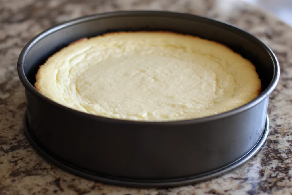 Peanut Butter Cup Cheesecake That Feels Like a Celebration at Home 9 Peanut Butter Cup Cheesecake baked and set in a springform pan