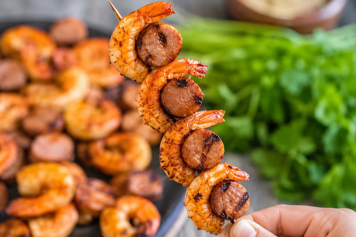Sausage Grilled Shrimp Kabobs for a Fast Backyard Dinner 1 Mohamed Ayad's Sausage Grilled Shrimp Kabobs Recipe