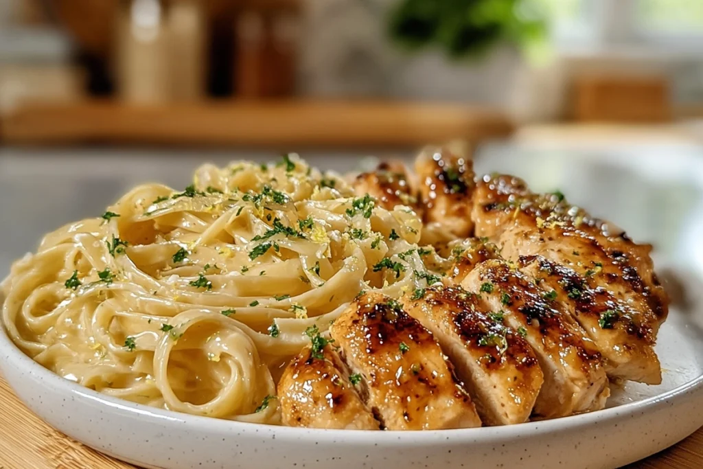 Lemon Garlic Butter Chicken with Creamy Parmesan Pasta for Cozy Nights In 10 Lemon Garlic Butter Chicken with Creamy Parmesan Pasta served warm and ready to eat