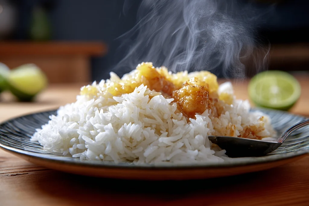 Tropical Pineapple Chicken Rice Delight served warm and ready to eat