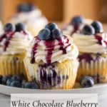 White Chocolate Blueberry Cupcakes made in a cozy home kitchen