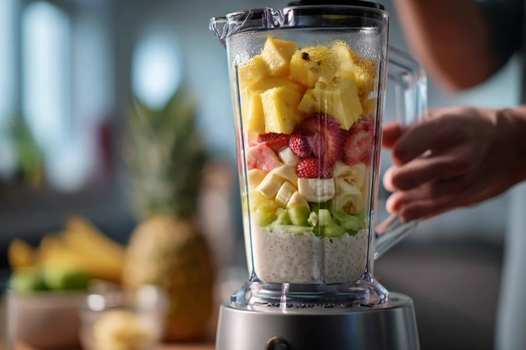 Aloha Tropical Smoothie Step-by-Step Blending Process