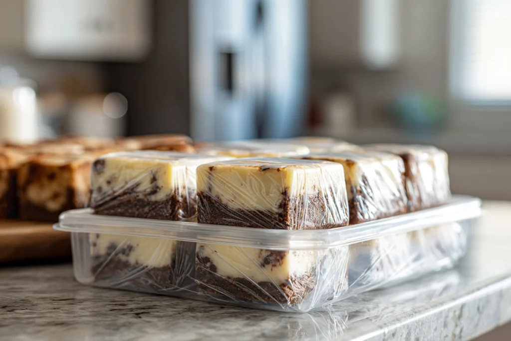Cheesecake Brownies Storage and Freezing Method