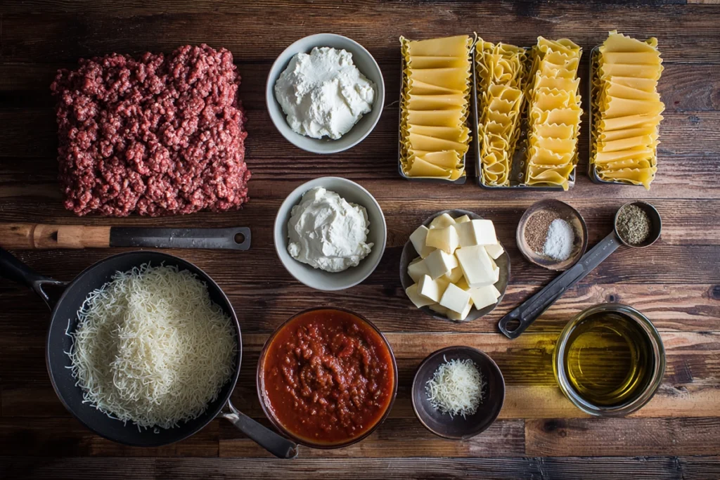 Cheesy Skillet Lasagna Ingredients