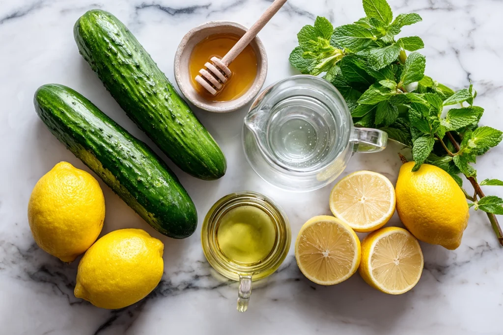 Cucumber Lemonade Sweetened with Honey - Whole-Fed Homestead Ingredients