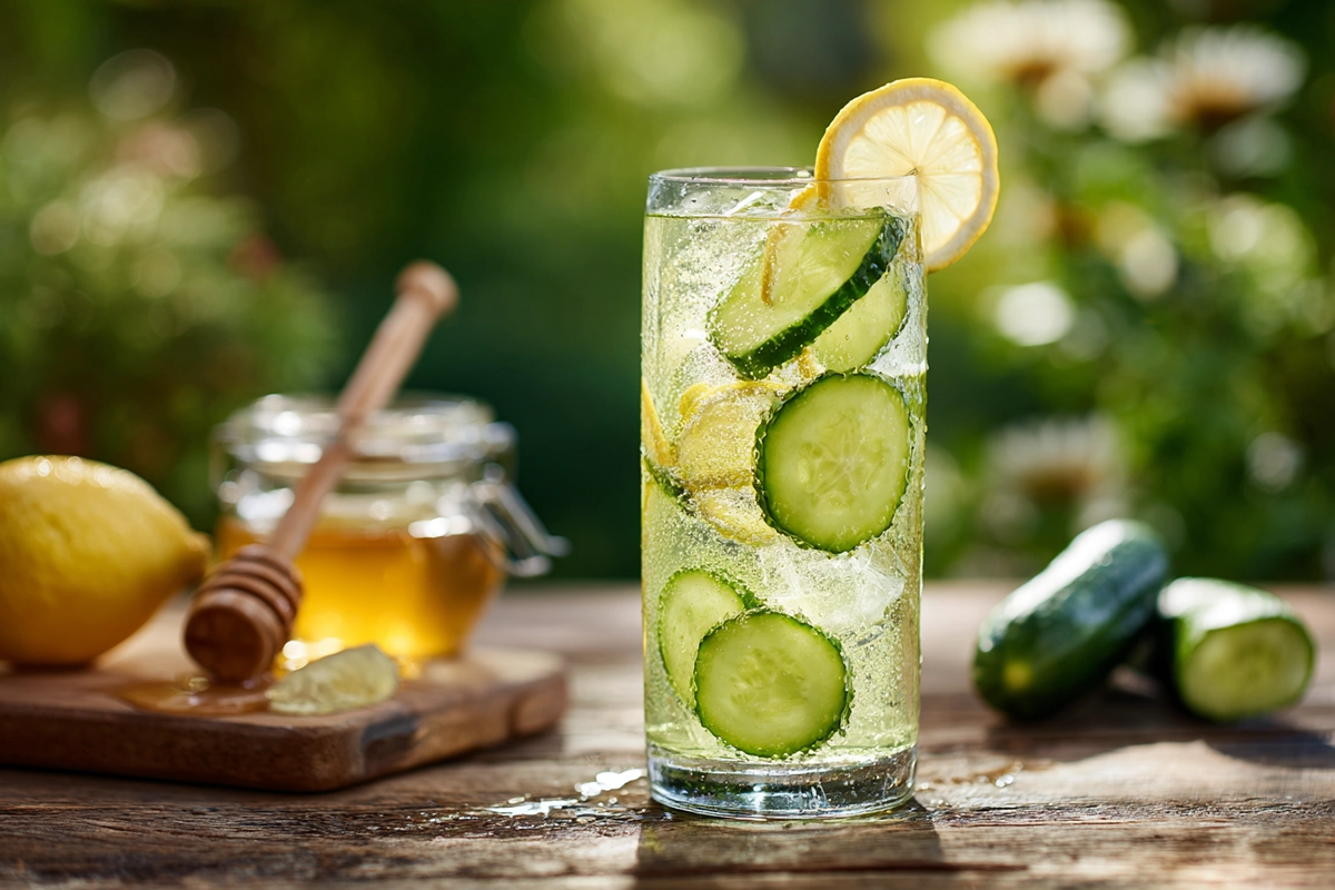 Cucumber Lemonade Sweetened with Honey - Whole-Fed Homestead