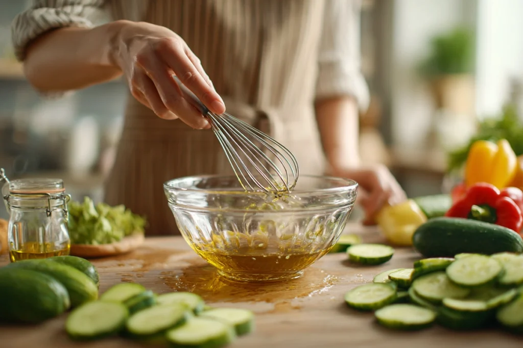 Cucumber and Sweet Pepper Salad Dressing Process