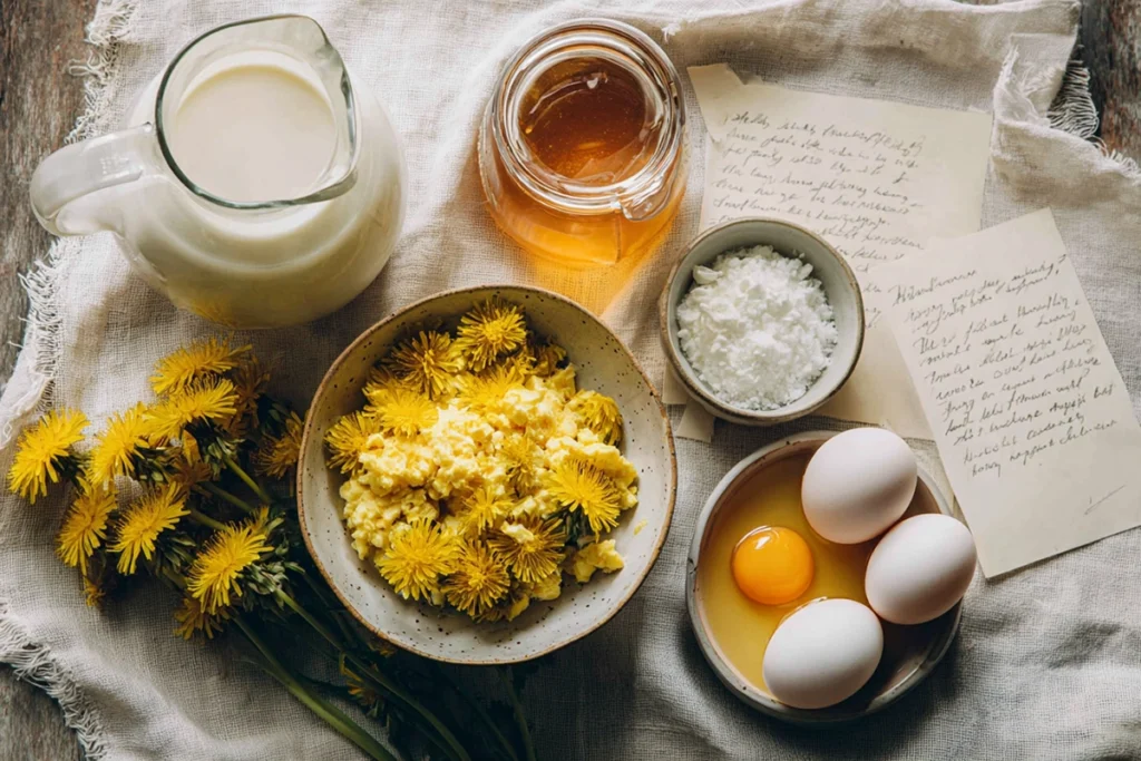 Dandelion Honey Ice Cream Ingredients