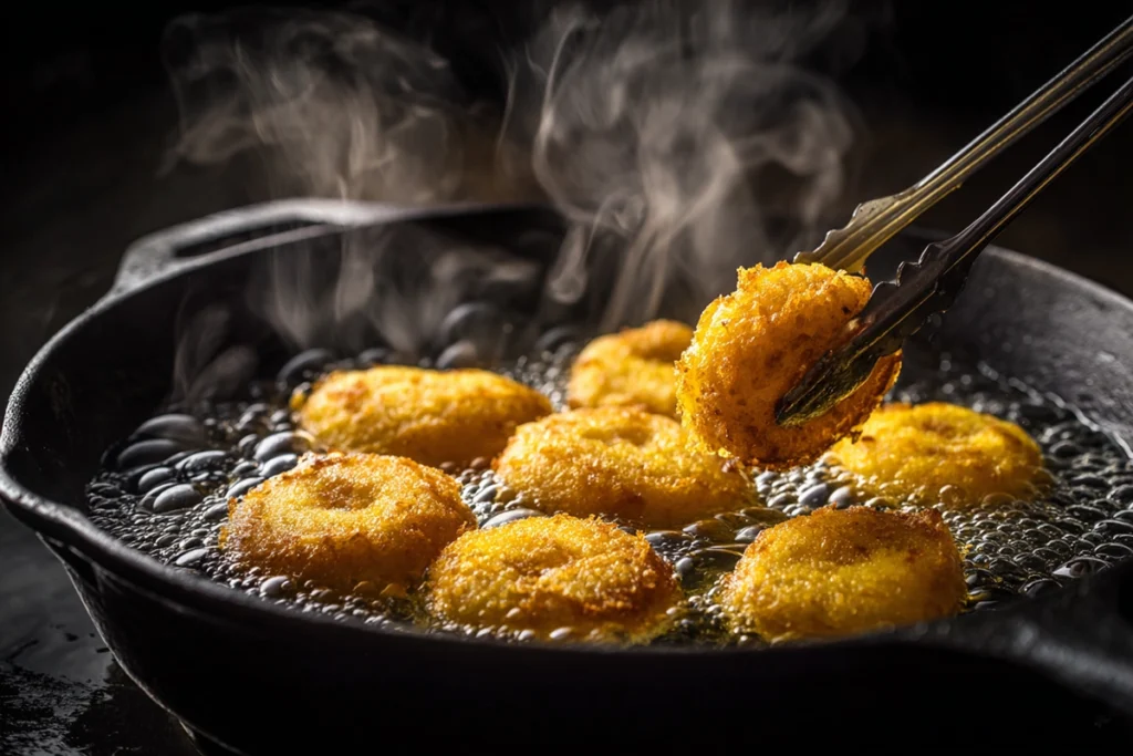 Homemade Glazed Doughnuts Frying the Doughnuts