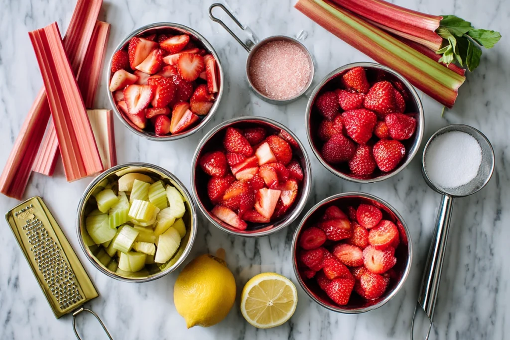 Homemade Strawberry Rhubarb Jam Recipe Ingredients