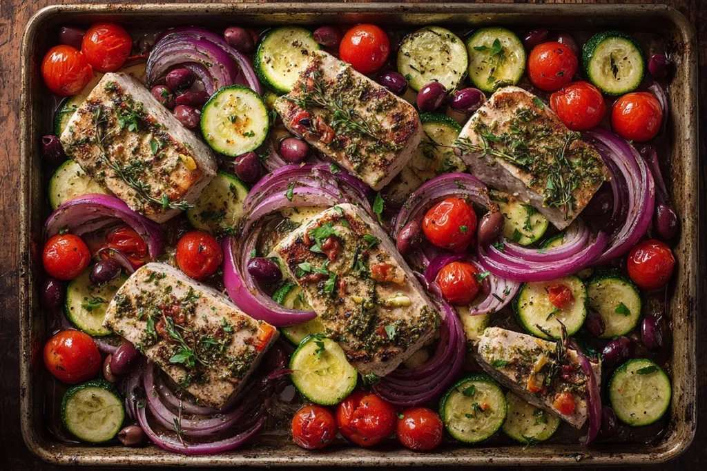 Mediterranean Baked Swordfish