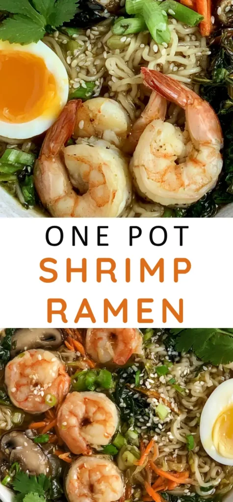 Seafood Ramen with Shrimp and Vegetables in 20 Minutes 5 Seafood Ramen recipe with shrimp, noodles, egg, mushrooms, and fresh vegetables