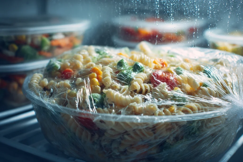Smoked Salmon Pasta Salad Recipe Chilling Before Serving