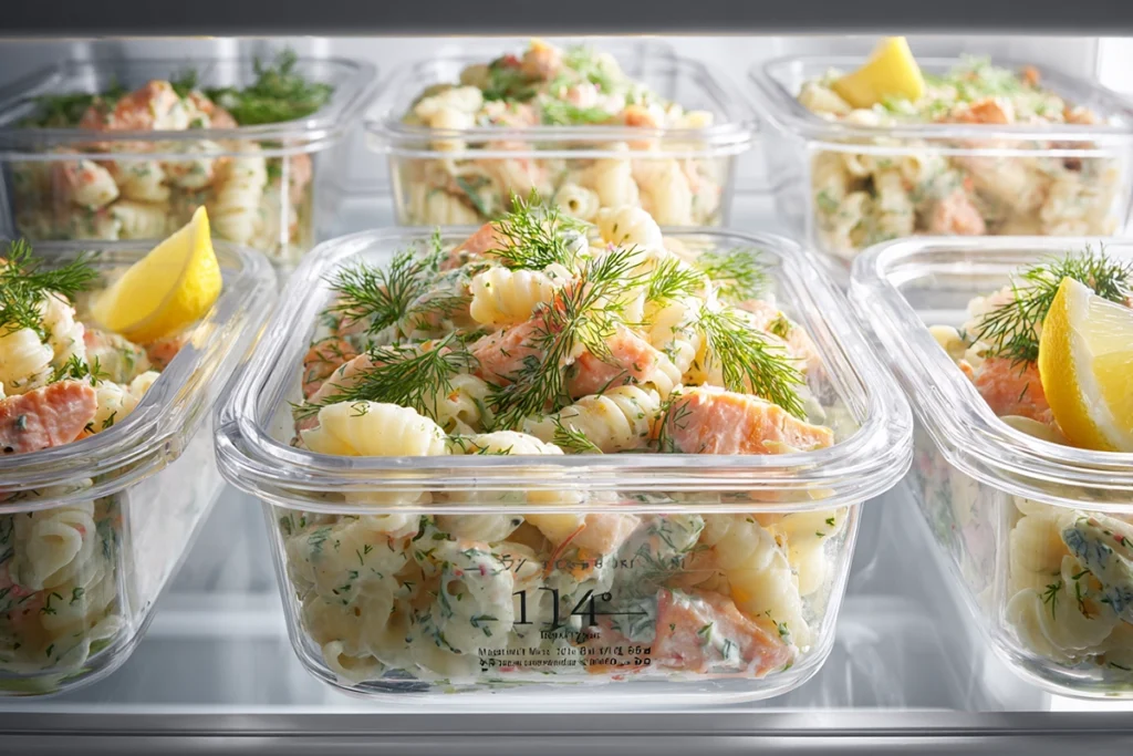 Smoked Salmon Pasta Salad Recipe Meal Prep and Storage