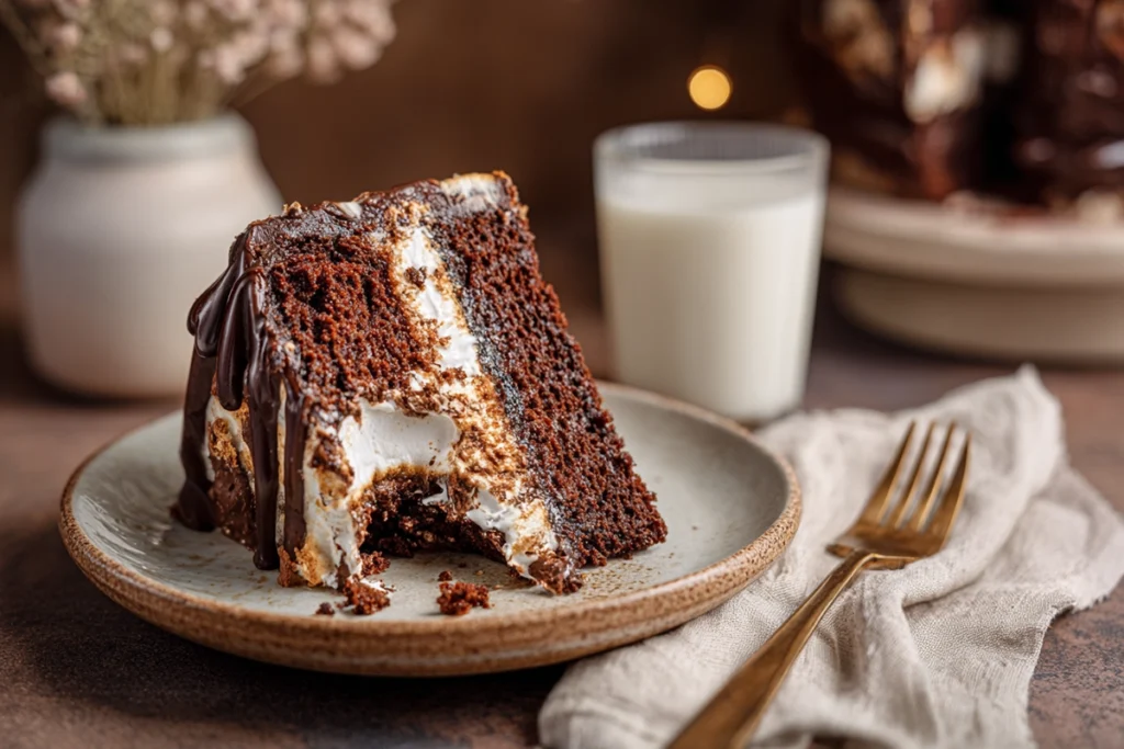 S'mores Cake Dessert Serving Moment