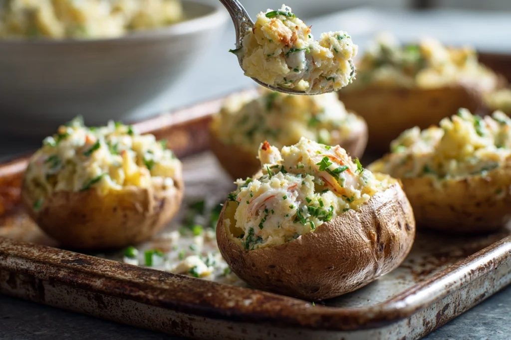 Southern-Style Seafood Stuffed Potatoes How to Prepare and Stuff the Potatoes