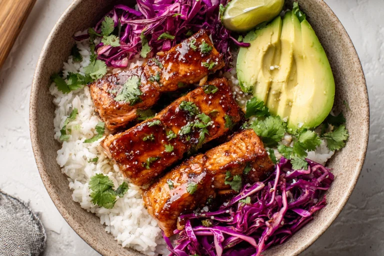 Spicy Chipotle Honey Salmon Bowls Recipe