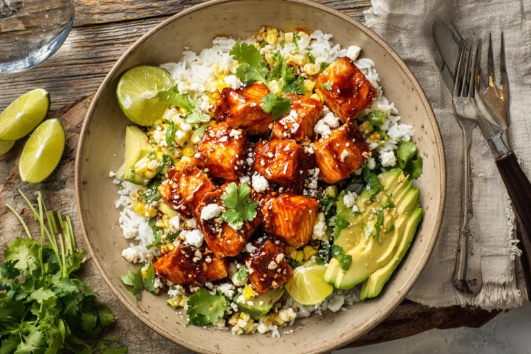 Spicy Chipotle Honey Salmon Bowls Recipe