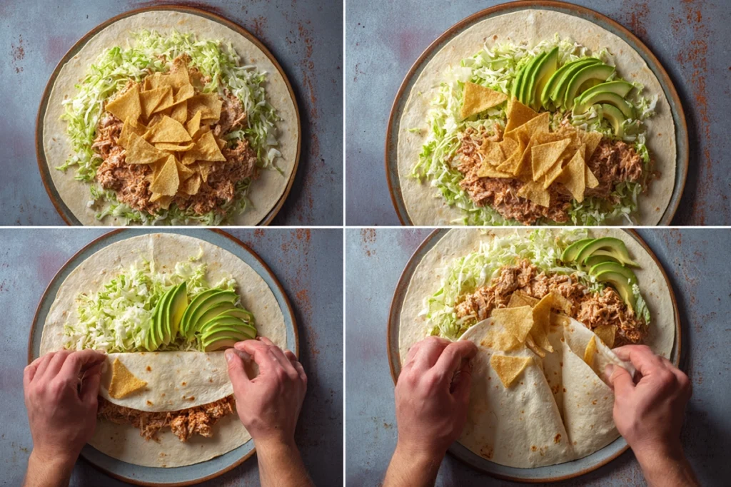 Spicy Tuna Crunchwraps Recipe Assembly Process
