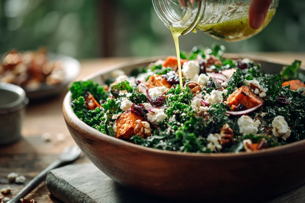 Sweet Potato Kale Salad Assembling the Salad