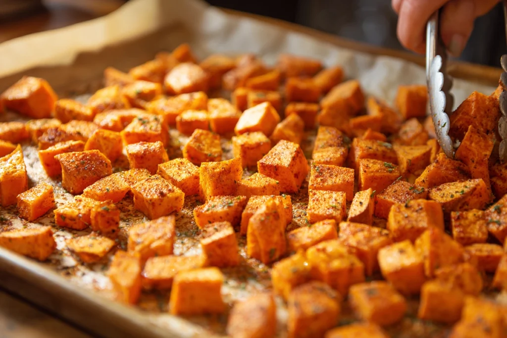 Sweet Potato Kale Salad Roasting Sweet Potatoes