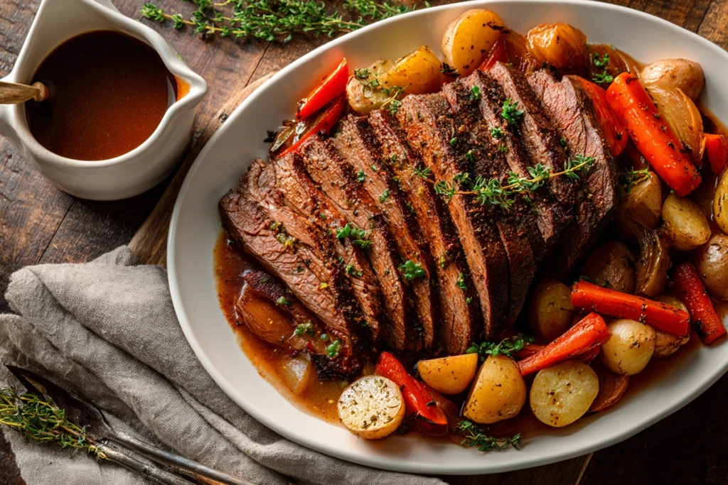 Traeger Pot Roast Final Plating – Ready to Serve