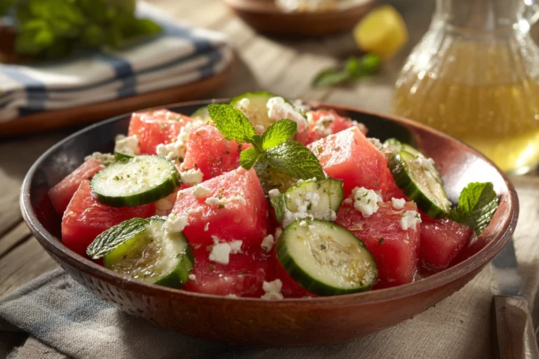 Watermelon Cucumber Feta Salad
