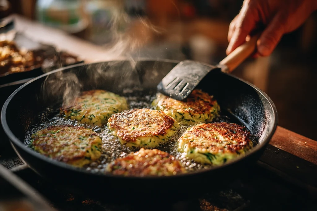 Zucchini FrittersCooking Process