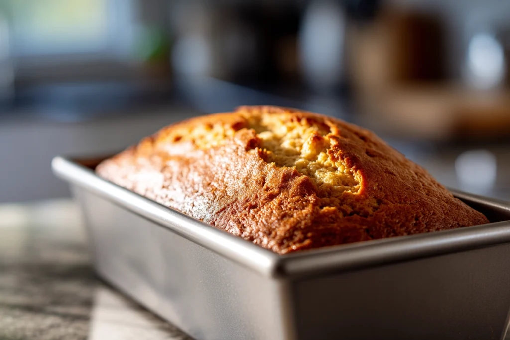 Hawaiian Banana Bread That Feels Like a Little Vacation at Home 9 Hawaiian banana bread cooling in loaf pan after baking