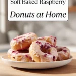 baked raspberry donuts homemade in a cozy kitchen